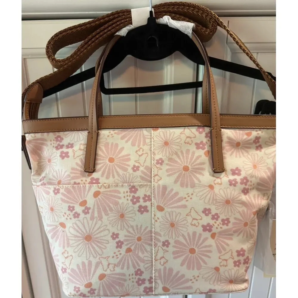 RADLEY London Blooms Medium Ziptop Handbag in Chalk Canvas Floral Print NWT